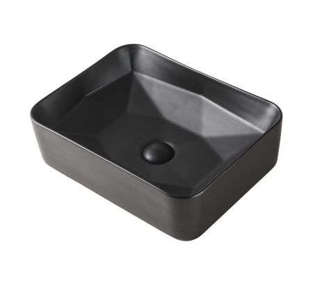 Раковина из сантехнического фарфора Orange B02-460mb 50х40 накладная цвет черный