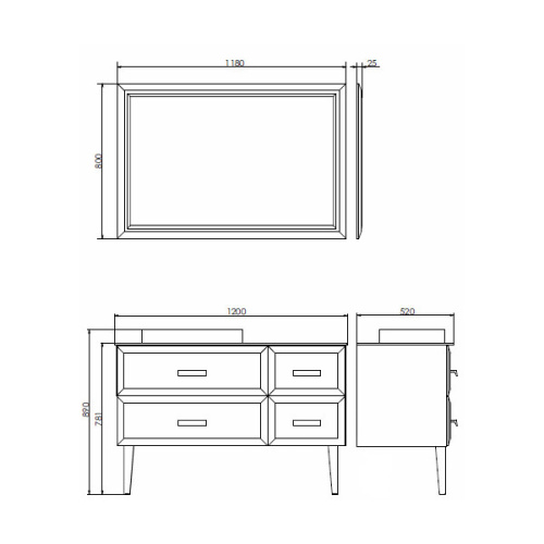 Тумба с раковиной Comforty 00-00013788CF 120x52x89 - фото 2