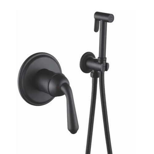 Гигиенический душ со смесителем Rose R0205H черный - фото 2