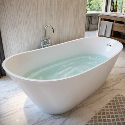 Ванна акриловая Cerutti SPA CT10864 170х75 отдельностоящая овальная - фото 2