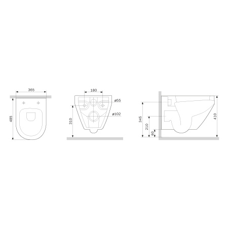 Унитаз подвесной Am.Pm Spirit V2.0 C701700MBSC черный матовый с сиденьем микролифт безободковый каскадный смыв