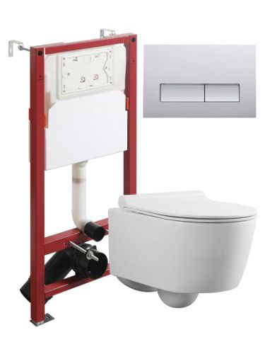 Комплект унитаз с инсталляцией и клавишей смыва Agger ATI05100+APB200