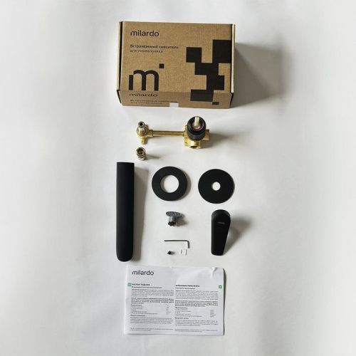 Смеситель для раковины Milardo Dale DALBL00M65 встраиваемый в стену черный - фото 2