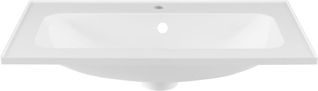 Раковина из литьевого мрамора Aquanet Арт 00318925 74х45 полувстраиваемая цвет белый 1 отверстие под смеситель