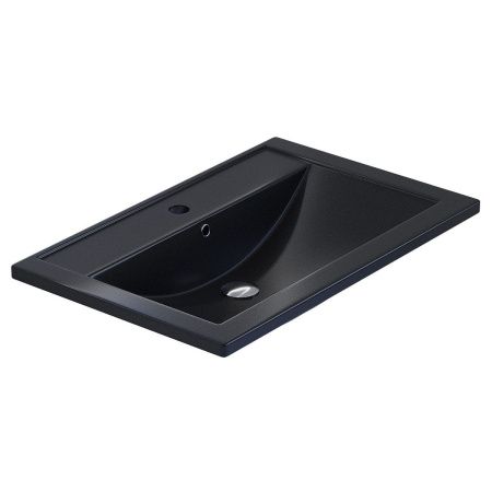 Раковина из искусственного камня Uperwood Foster Quartz 291030035 70х50 полувстраиваемая цвет черный
