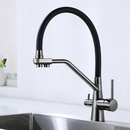 Смеситель для кухни Maretti Eleganza EN31RGF14 на мойку вороненая сталь