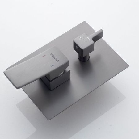 Душевая система Shevanik S4035T встраиваемая в стену цвет оружейная сталь