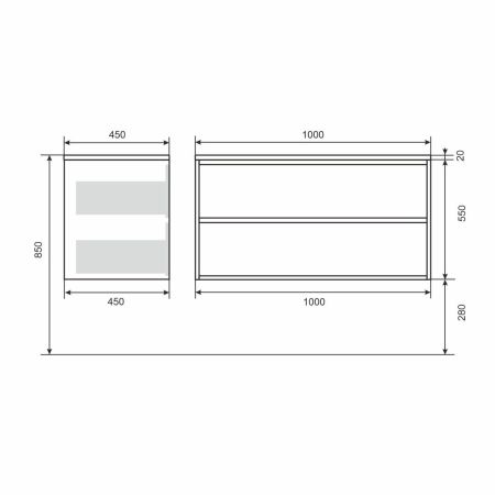 Тумба под раковину Uperwood Next Premium 3930205161 90х50 подвесная цвет белый