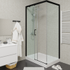 Душевой уголок Cerutti SPA VITO110B-L 110х80 стекло прозрачное профиль черный без поддона