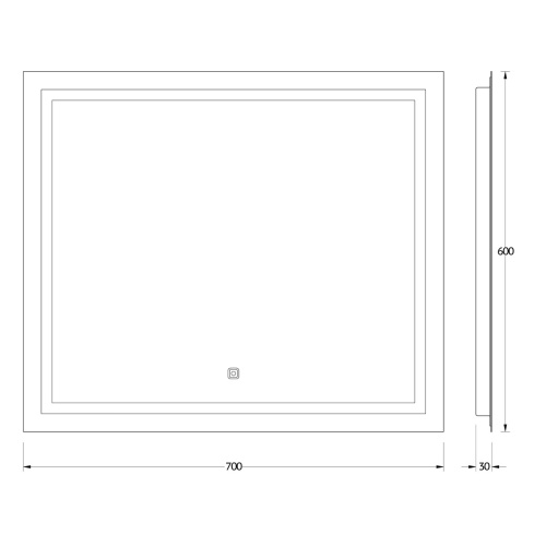 Зеркало со встроенным LED-светильником Evoform Ledline BY 2434 70х60 - фото 2