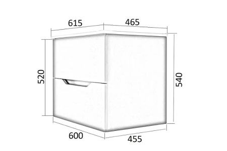 Тумба с раковиной Orange Line Li-60Tug+Ra 60х50 подвесная цвет серый
