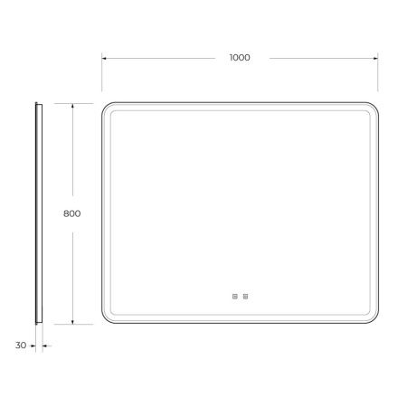 Зеркало с подсветкой BelBagno Marino SPC-MAR-1000-800-LED-TCH-SND 100х80 подвесное