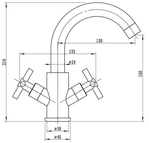 Смеситель Esko AA26 на раковину хром - фото 3