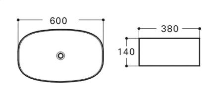 Раковина керамическая Art&Max AM3360A 60х40 накладная цвет белый