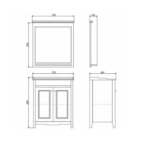 Тумба с раковиной Comforty Тбилиси 00003132629CF 70х50 напольная цвет белый
