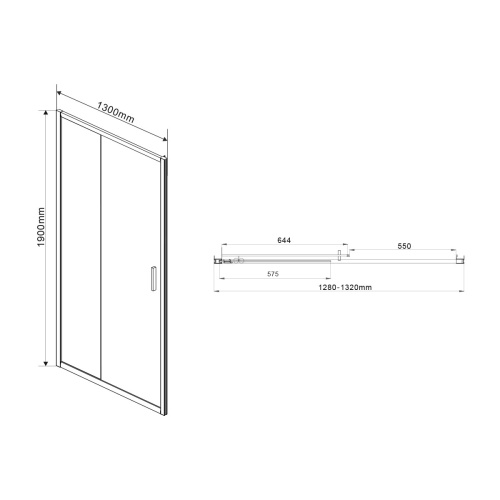 Душевая дверь Vincea Garda VDS-1G130CLGM 130х190 стекло прозрачное профиль вороненая сталь - фото 4