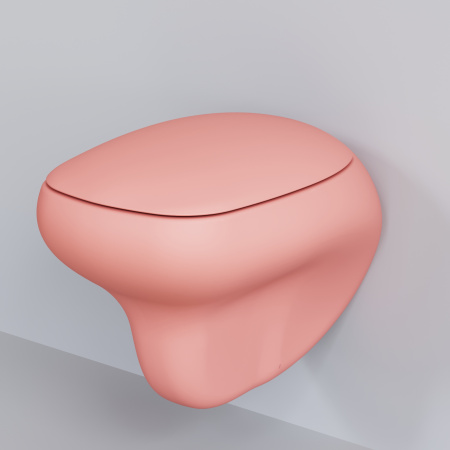 Унитаз подвесной Ambassador Diamond 123T20901R-122T20901 розовый матовый с сиденьем