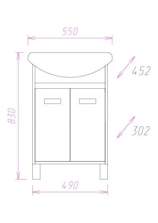 Тумба под раковину Onika Гамма 105537 50х30 напольная цвет бежевый/коричневый
