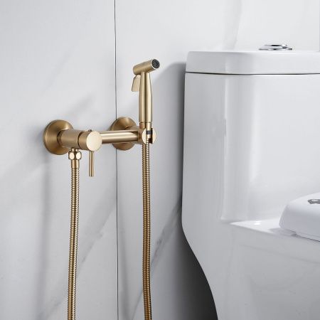Гигиенический душ со смесителем Shevanik S107G золото