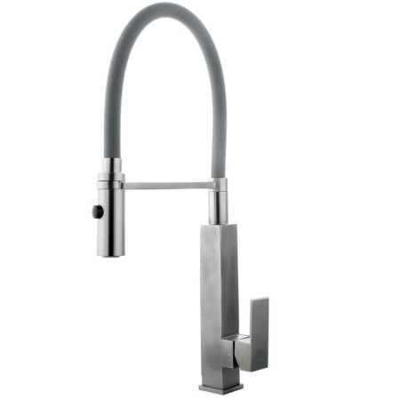 Смеситель для кухни Fashun A54102-12 на мойку серый/сатин