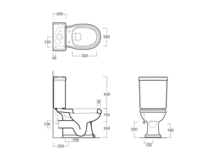 Чаша унитаза напольная Simas AR 831 bia цвет белый без бачка без сиденья каскадный смыв