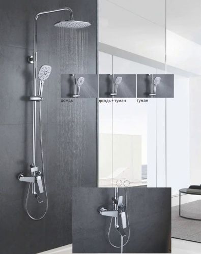 Душевая стойка Rose R1336 настенная цвет белый/хром - фото 4