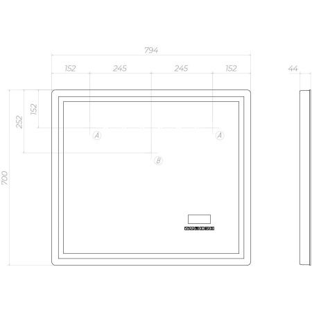 Зеркало с подсветкой Vigo Geometry Media Voice 48 80х70