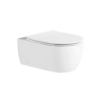 Унитаз подвесной Aquatek ЕВРОПА AQ1106L-00 белый с сиденьем микролифт безободковый каскадный смыв