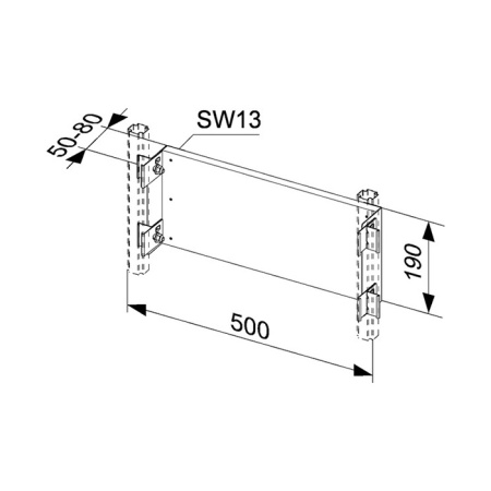 Монтажная пластина для монтажа скрытых и внешних фитингов Tece TECEprofil 9150000