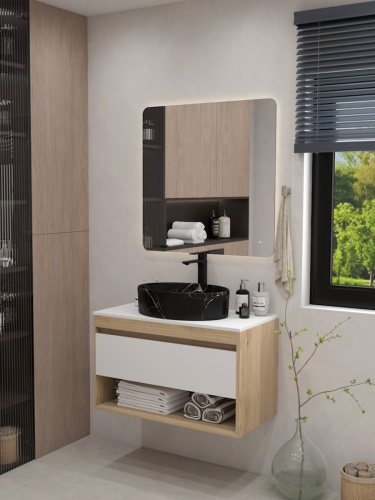 Раковина из сантехнического фарфора Teymi Lori T50485 51х36 накладная цвет черный мрамор - фото 3