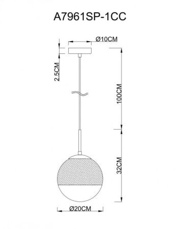 Светильник подвесной Arte Lamp JUPITER chrome (ДЖУПИТЕР цхроме) A7961SP-1CC