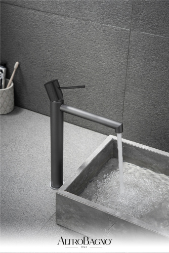 Смеситель для раковины AltroBagno Intento AltroBagnoIntento010216GrNe на столешницу серый/черный - фото 3