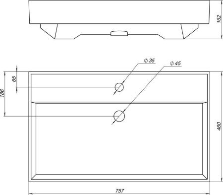 Раковина керамическая Aquanet Латина 00242338 80х50 полувстраиваемая цвет белый 1 отверстие под смеситель
