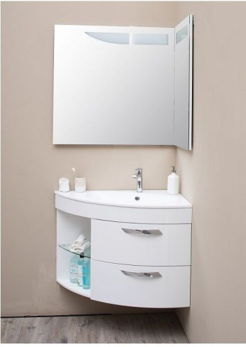 Зеркало в ванную De Aqua Трио Люкс 184504 89х86 цвет белый - фото 4