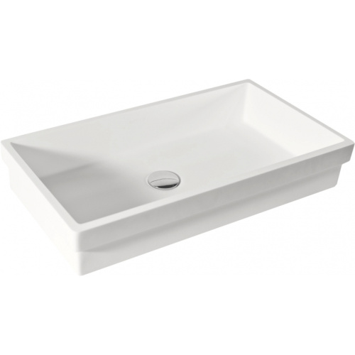 Раковина из искусственного камня MonteBianco Castello Due 12124 63х34 встраиваемая цвет белый матовый без отверстий под смеситель - фото 2