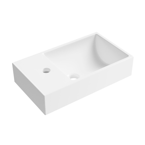 Раковина из сантехнического фарфора Wellsee WC Area 151804000 45х26 накладная цвет белый глянцевый 1 отверстие под смеситель - фото 2