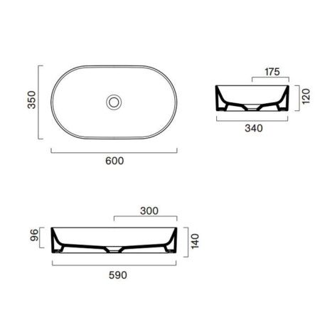 Раковина керамическая Catalano Zero 122600001 60 см накладная цвет белый без отверстий под смеситель