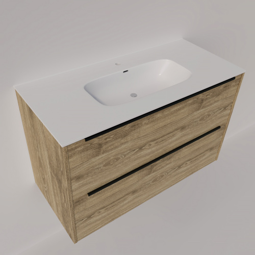 Тумба под раковину La Fenice Tesoro FNC-01-TES-DNN-100-2 99х44х62 подвесная цвет светло-коричневый - фото 5