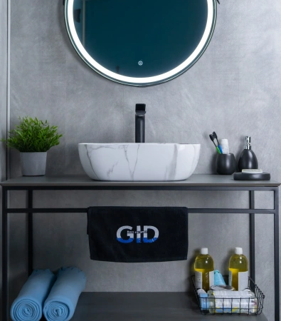 Раковина керамическая Gid Geométrico 54469 50х30 накладная цвет многоцветный без отверстий под смеситель