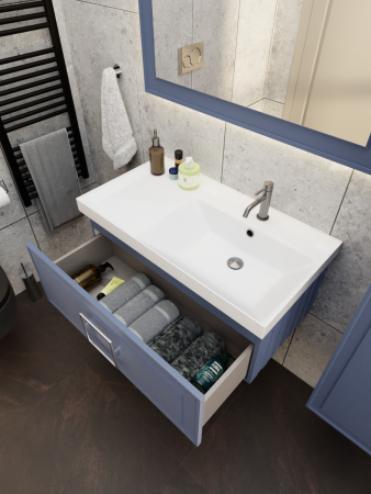 Тумба с раковиной La Fenice CUBO NFNC-01-CUB-BG-90-1-90R 90х50 подвесная цвет синий