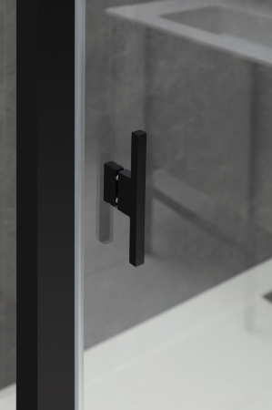 Душевой уголок Allen Brau Priority 3.31030.BBA + 3.31048.BBA 100х100 стекло прозрачное профиль черный без поддона