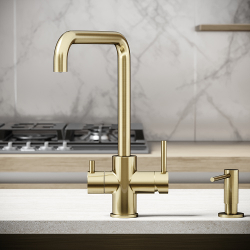 Смеситель для кухни Sancos Vela SC4013BG на мойку золото - фото 4