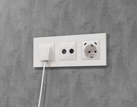 Комплект механизма электрической розетки 2USB С+C 20W с/з на винтовых зажимах 16A-250V Ambrella Volt MA MA110510