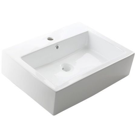 Раковина из сантехнического фарфора Melana A121-803 60х50 накладная цвет белый 1 отверстие под смеситель