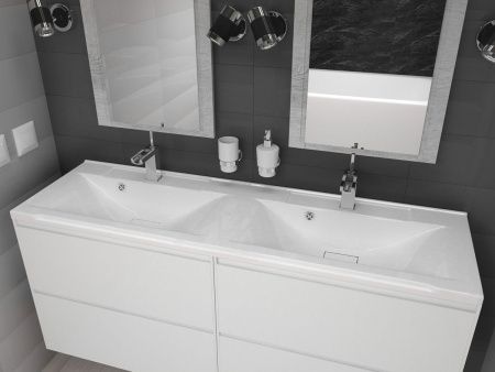 Раковина мебельная из искусственного камня Marko Комфорт (две чаши) 120 5211120 120х50 накладная цвет белый