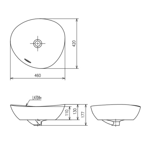 Раковина Toto TA 46 см L4704MTE#CMW (второй арт LS903MTVE#CMW) накладная цвет белый матовый - фото 2