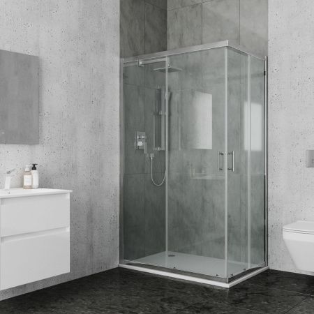 Душевой уголок Ambassador Kingston 14011121 100х90 стекло прозрачное профиль хром без поддона