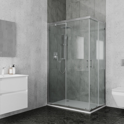 Душевой уголок Ambassador Kingston 14011101 120х80 стекло прозрачное профиль хром глянцевый без поддона - фото 2