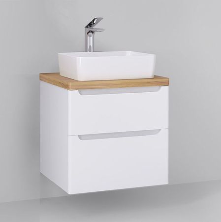 Тумба под раковину Jorno WOOD wood.01.60/P/W 60х50 подвесная цвет белый