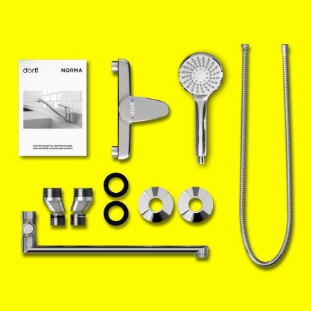 Смеситель для ванны и душа Dorff Norma D1095000 настенный хром